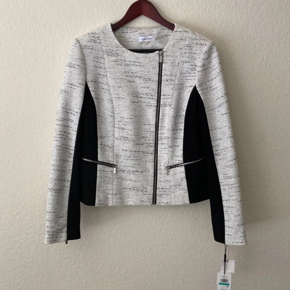 CALVIN KLEIN SZ 16 ASYMM JACKET NWT
